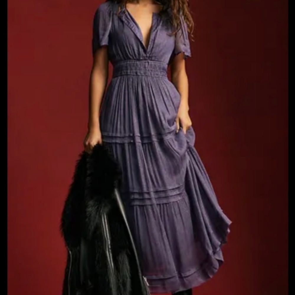 Anthropologie Purple Maxi Dress